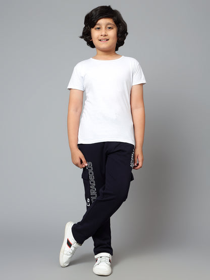 Boys Casual Navy Blue Track Pants