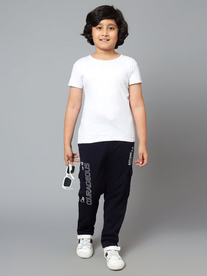 Boys Casual Navy Blue Track Pants