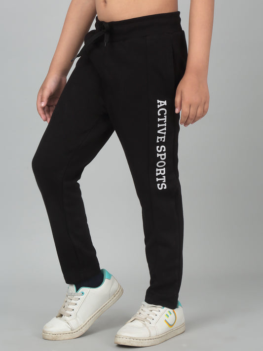 Boys Casual Black Track Pants