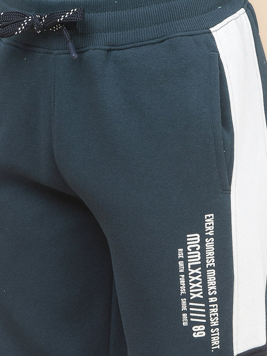 Casual Trackpant for Boys l Breathable & Soft with Color Fastness Regular Fit Fleece Fabric Self Design Pattern Drawstring Closure