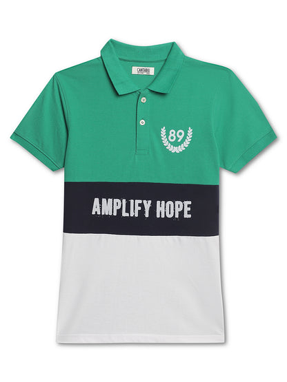 Cantabil Boys Polo Neck Green T-Shirt (7135560171659)