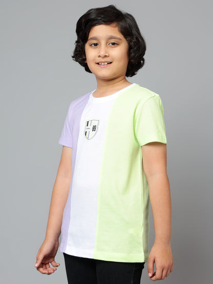 Boys Casual Lilac Half Sleeve  T-Shirt