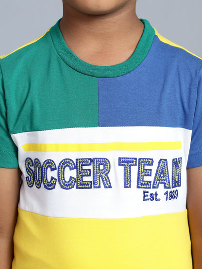 Boys Casual Yellow Half Sleeve  T-Shirt