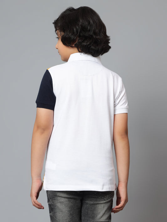 Boys Casual White Half Sleeve  T-Shirt