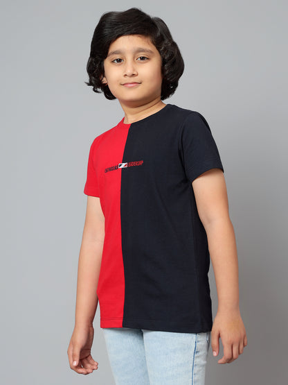 Boys Casual Navy Blue Half Sleeve  T-Shirt