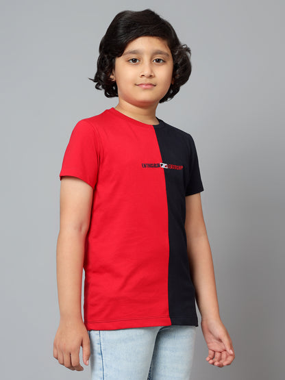 Boys Casual Navy Blue Half Sleeve  T-Shirt