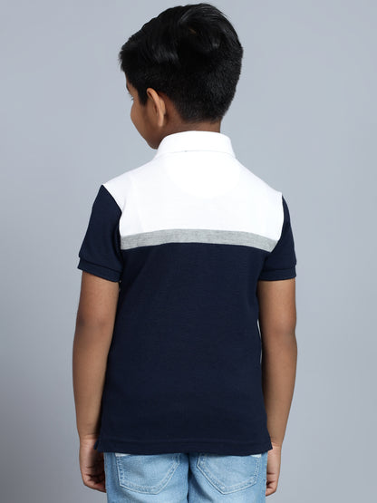 Boys Casual Navy Blue Half Sleeve  T-Shirt