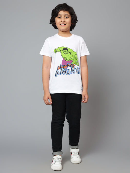 Boys Casual White Half Sleeve  T-Shirt