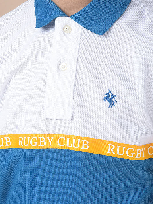 Casual T-Shirt for Boys l Breathable & Soft with Color Fastness Regular Fit Polo Neck Poly Cotton Fabric Colour Block Pattern