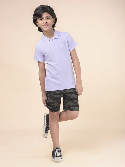Casual T-Shirt for Boys l Breathable & Soft with Color Fastness Regular Fit Polo Neck Poly Cotton Fabric Solid Pattern