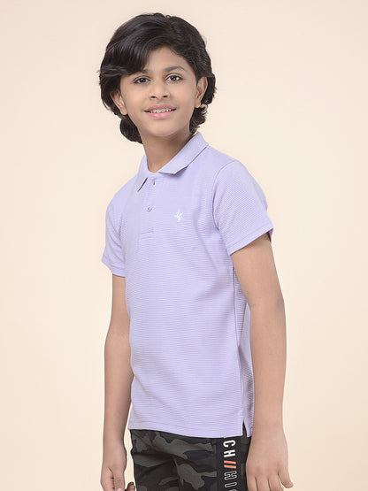 Casual T-Shirt for Boys l Breathable & Soft with Color Fastness Regular Fit Polo Neck Poly Cotton Fabric Solid Pattern