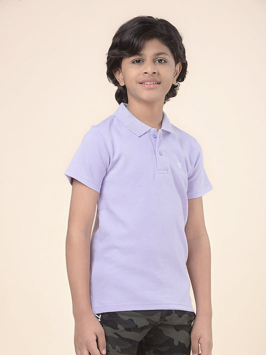 Casual T-Shirt for Boys l Breathable & Soft with Color Fastness Regular Fit Polo Neck Poly Cotton Fabric Solid Pattern