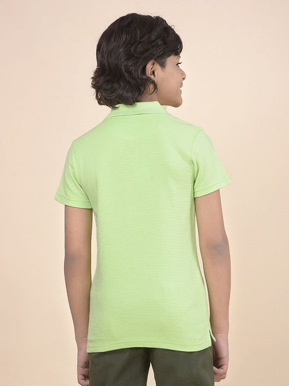 Casual T-Shirt for Boys l Breathable & Soft with Color Fastness Regular Fit Polo Neck Poly Cotton Fabric Solid Pattern
