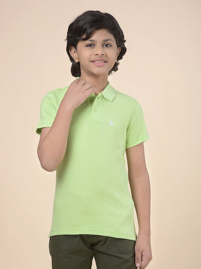 Casual T-Shirt for Boys l Breathable & Soft with Color Fastness Regular Fit Polo Neck Poly Cotton Fabric Solid Pattern