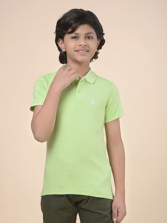 Casual T-Shirt for Boys l Breathable & Soft with Color Fastness Regular Fit Polo Neck Poly Cotton Fabric Solid Pattern