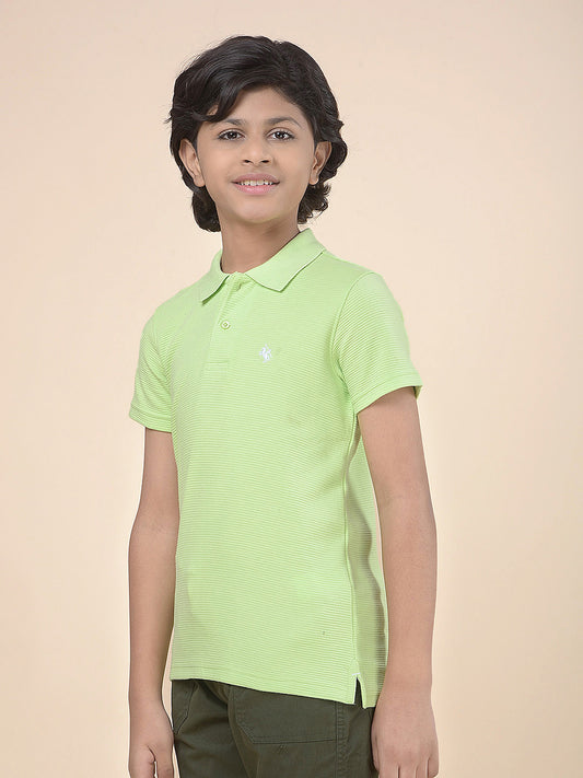 Casual T-Shirt for Boys l Breathable & Soft with Color Fastness Regular Fit Polo Neck Poly Cotton Fabric Solid Pattern