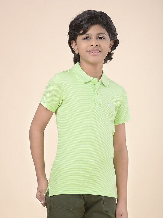 Casual T-Shirt for Boys l Breathable & Soft with Color Fastness Regular Fit Polo Neck Poly Cotton Fabric Solid Pattern