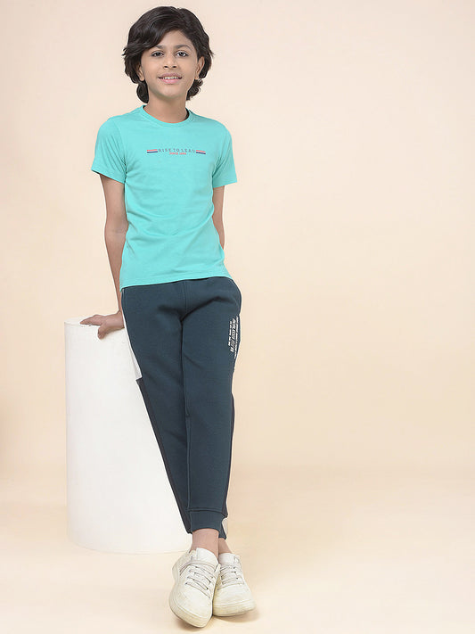 Casual T-Shirt for Boys l Breathable & Soft with Color Fastness Regular Fit Round Neck Poly Cotton Fabric Printed Pattern