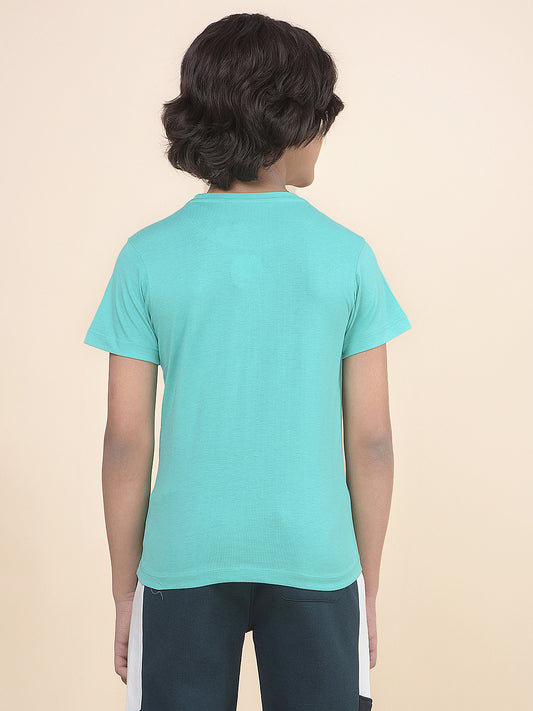 Casual T-Shirt for Boys l Breathable & Soft with Color Fastness Regular Fit Round Neck Poly Cotton Fabric Printed Pattern