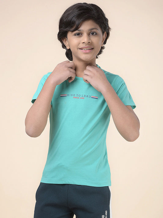 Casual T-Shirt for Boys l Breathable & Soft with Color Fastness Regular Fit Round Neck Poly Cotton Fabric Printed Pattern