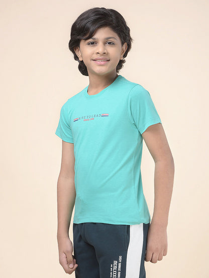 Casual T-Shirt for Boys l Breathable & Soft with Color Fastness Regular Fit Round Neck Poly Cotton Fabric Printed Pattern