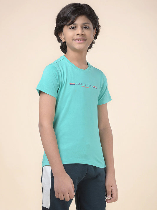 Casual T-Shirt for Boys l Breathable & Soft with Color Fastness Regular Fit Round Neck Poly Cotton Fabric Printed Pattern