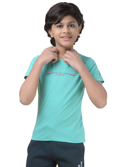 Casual T-Shirt for Boys l Breathable & Soft with Color Fastness Regular Fit Round Neck Poly Cotton Fabric Printed Pattern