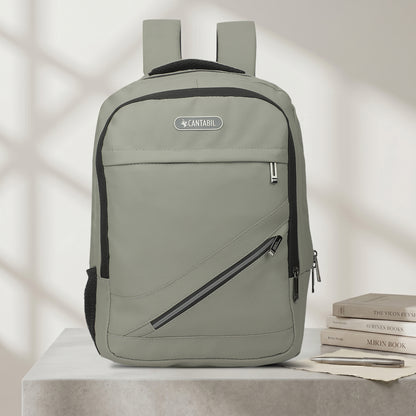 Cantabil 14 Litre Laptop Backpack Upto 18 inchs Laptop for School, Office, College & Travel Bag for Men and Women (Grey) | 4 Compartments, Side Pocket, Padded Shoulder Strap, Smooth-Glide Zippers