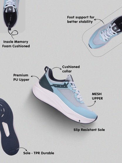 Men's Sky Blue Solid Casual Shoes
