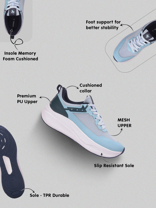 Men's Sky Blue Solid Casual Shoes