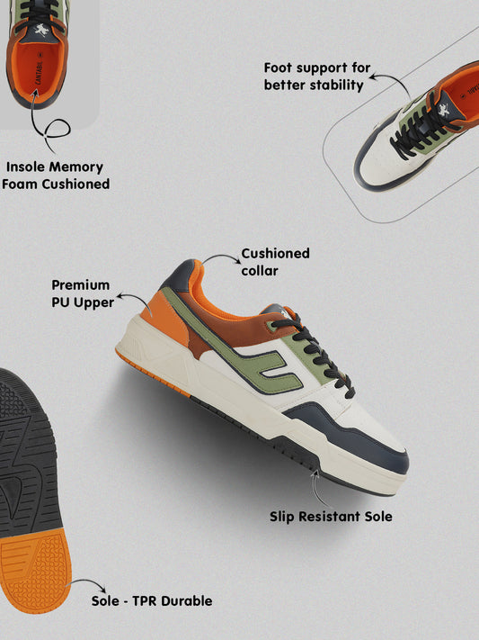 Men's Multicolor Colorblock Casual Sneakers Shoes
