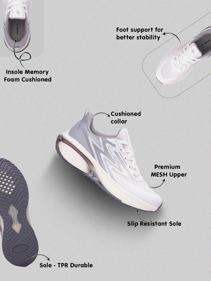 Men's White & Grey Colorblock Casual Shoes