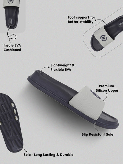 Men's Navy Solid Sliders