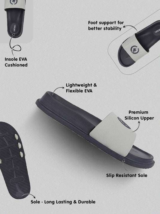 Men's Navy Solid Sliders