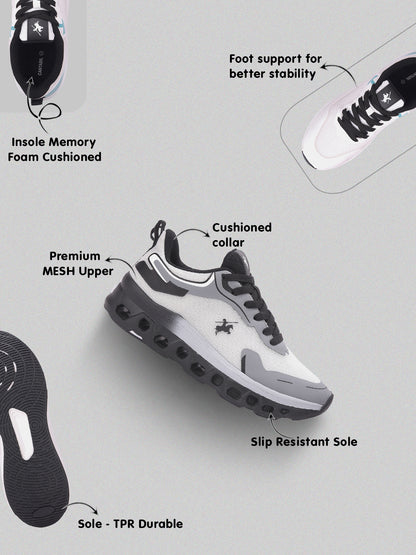 Men's Grey & Black Colourblock Casual Shoes
