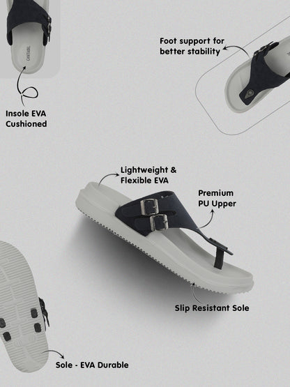 Men's Navy Solid Sliders