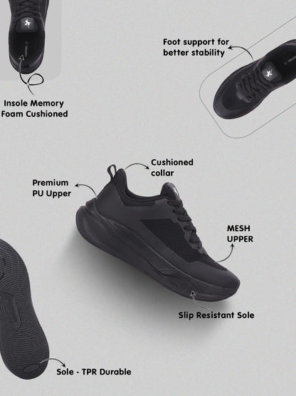 Men's Black Solid Casual Shoes