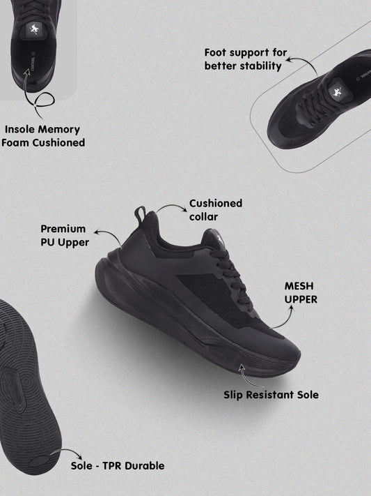 Men's Black Solid Casual Shoes
