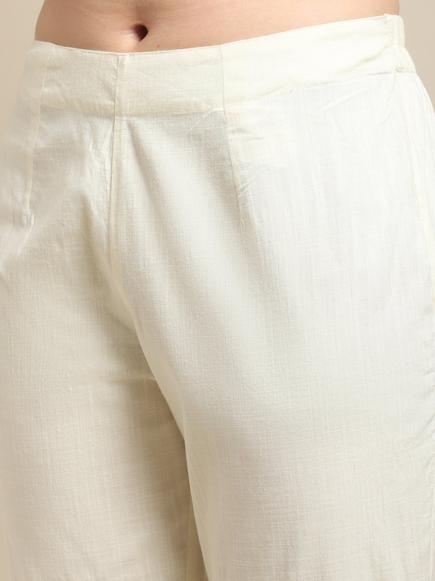 Cantabil Women Ivory White Pant (7137216856203)