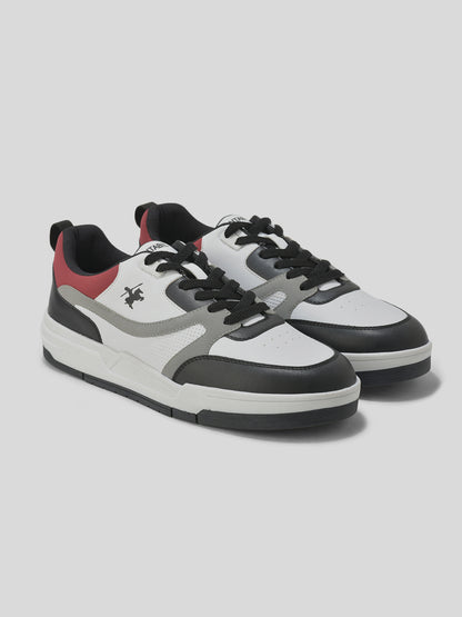 Men's Black & White Colourblock Casual Sneakers