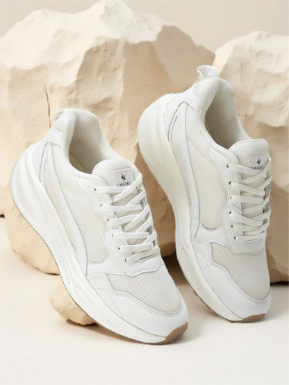 Men's White Solid Casual Shoes