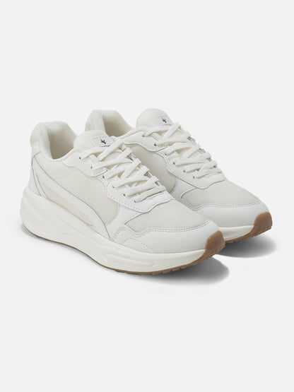 Men's White Solid Casual Shoes