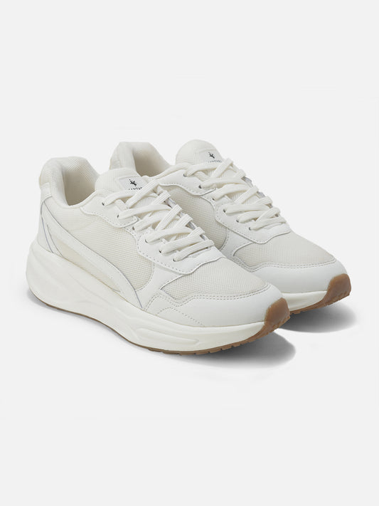 Men's White Solid Casual Shoes