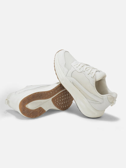 Men's White Solid Casual Shoes