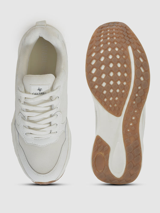 Men's White Solid Casual Shoes