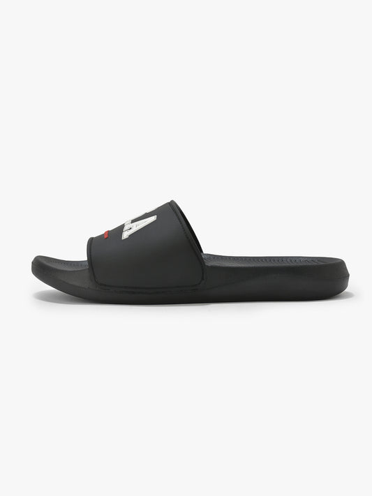 Men's Black Solid Casual Sliders