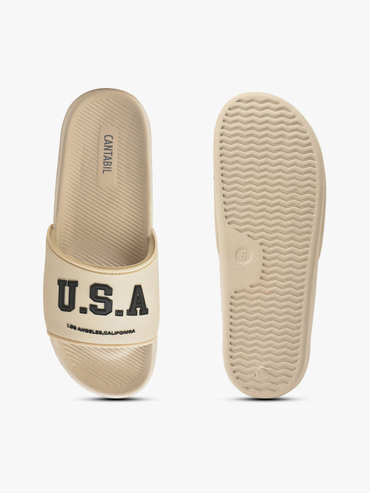 Casual Slider for Men | Lightweight & Comfortable with Cushioned Insole EVA Upper synthetic Sole Slip on Closure