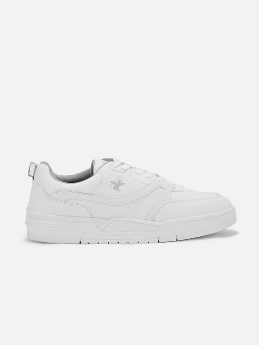 Men's White Solid Casual Sneakers Shoes