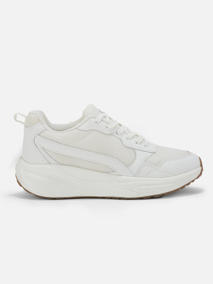 Men's White Solid Casual Shoes