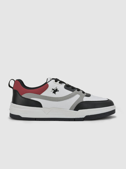 Men's Black & White Colourblock Casual Sneakers